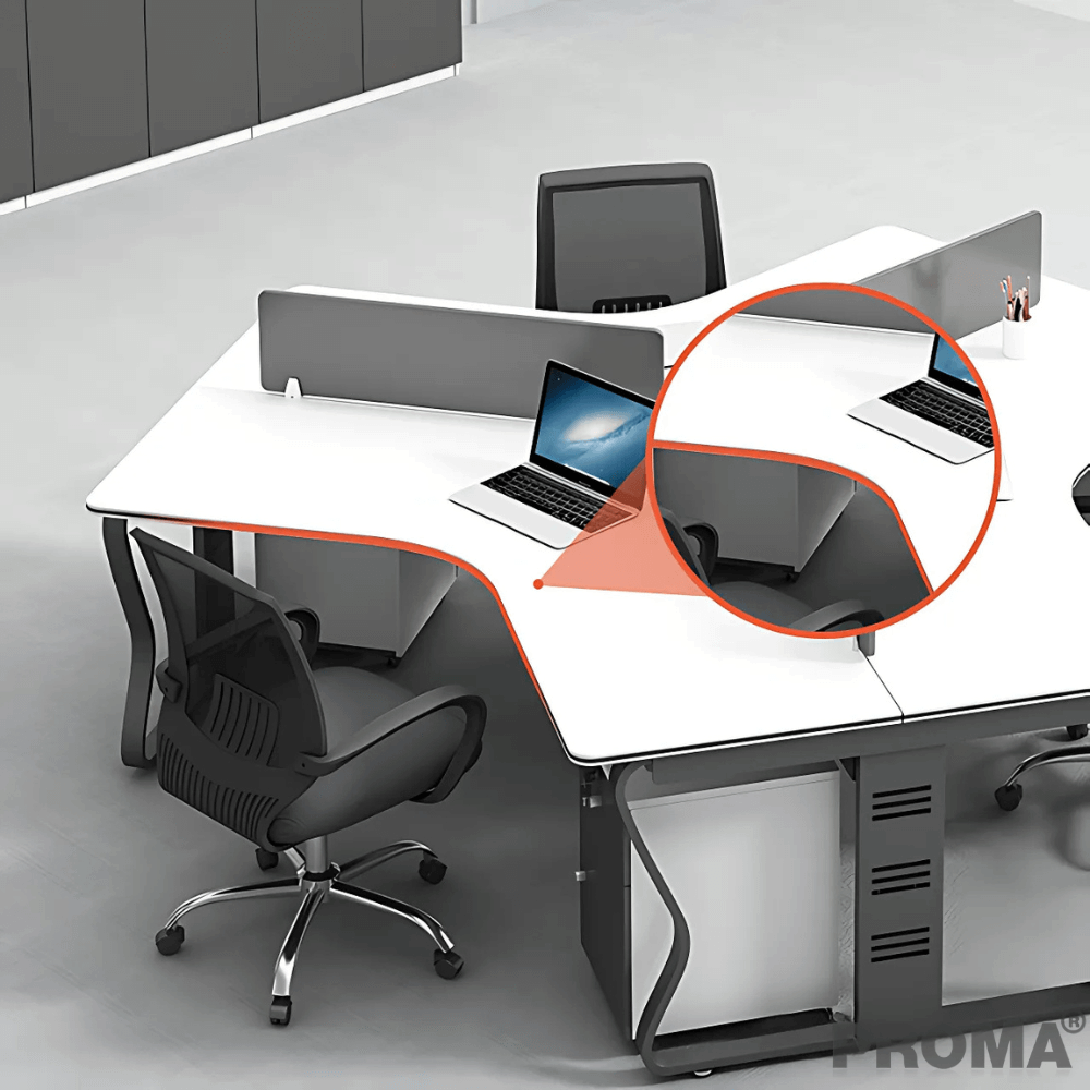 [Pre-order] โต๊ะทำงาน Proma-POD-05 สีขาว/ดำ แบบ 7 ที่นั่ง (ไม่มีตู้เอกสาร)_8